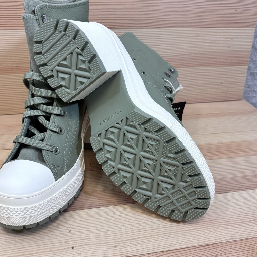 Converse Chuck 70 De Luxe Heel Hi Platform  A10378C Green Men 10 Woman 12 Leathe - Picture 11 of 12